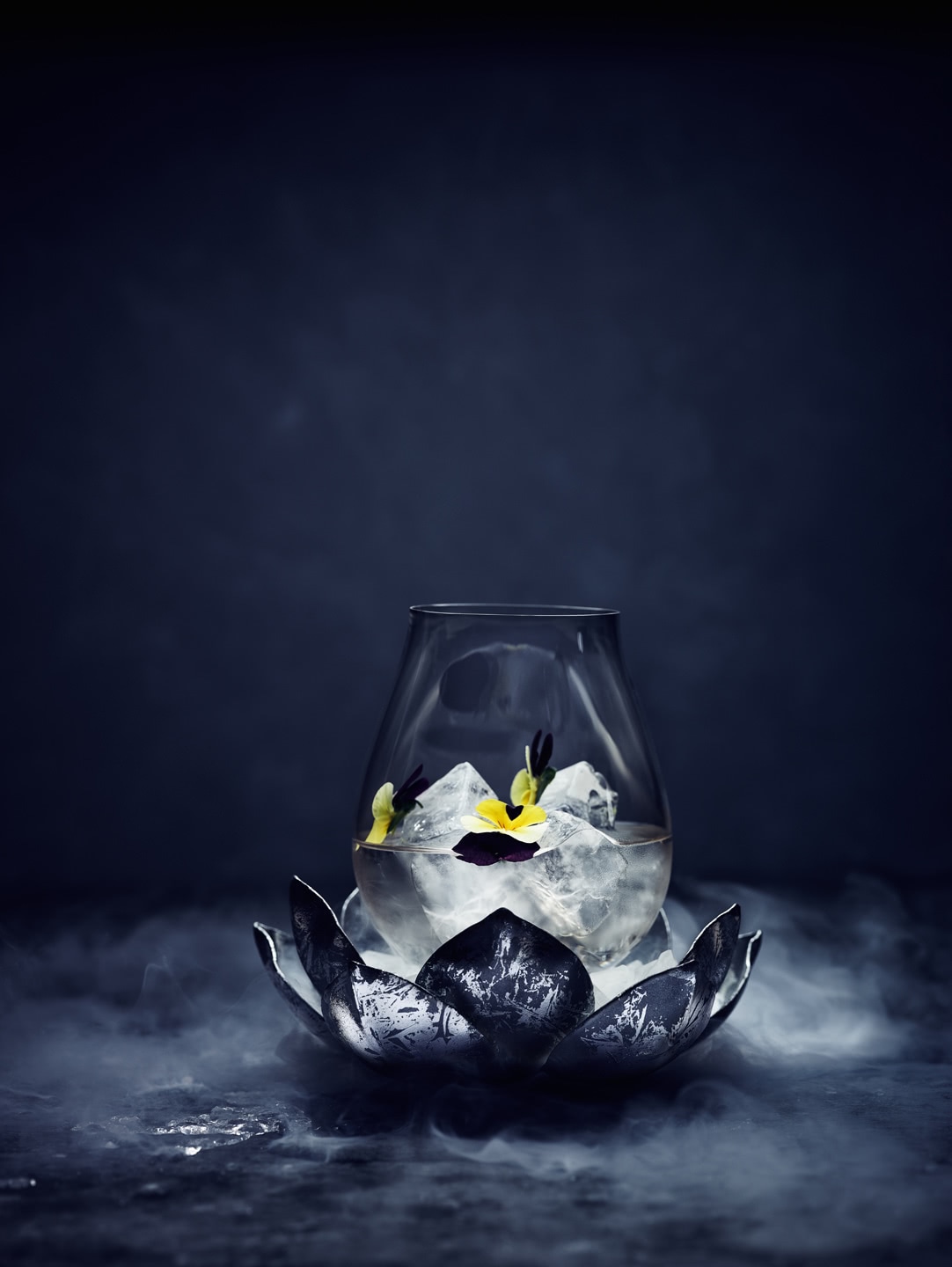 Gin Glas, dunkler Hintergrund