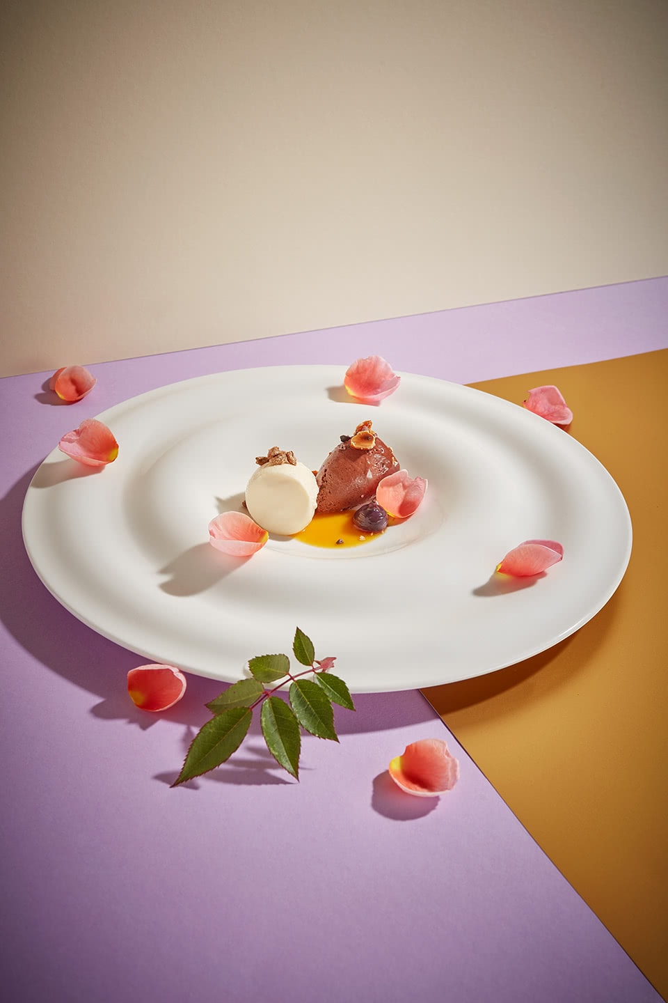 Helles und dunkles Schokoladenmousse