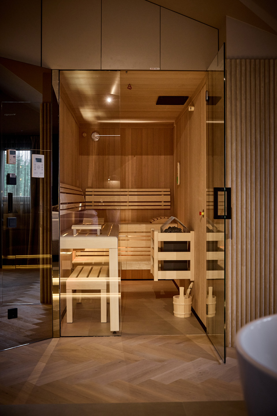 Sauna, Architekturaufnahmen Hotel Gerl in Salzburg Wals